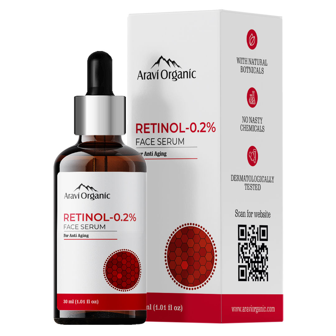 Aravi Organic 0.2% Retinol Face Serum for Anti Aging Fine Lines