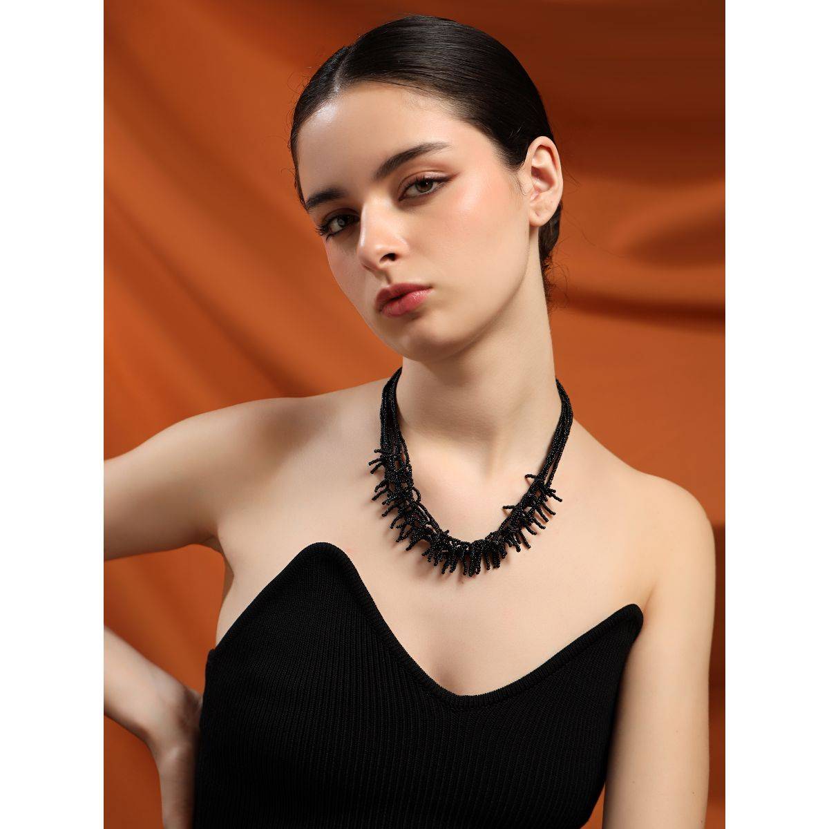 Kazo Black Contemporary Necklace