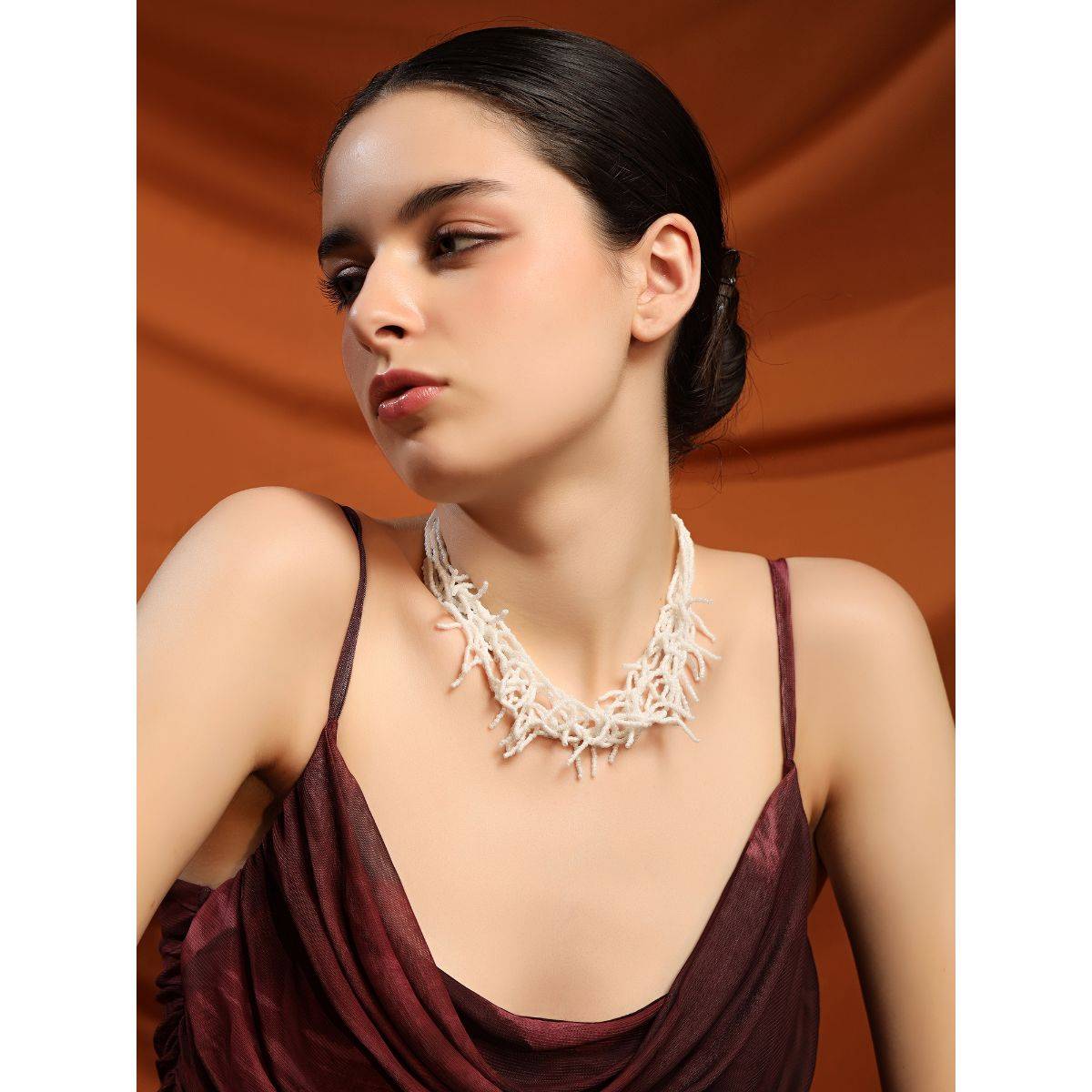 Kazo White Contemporary Necklace