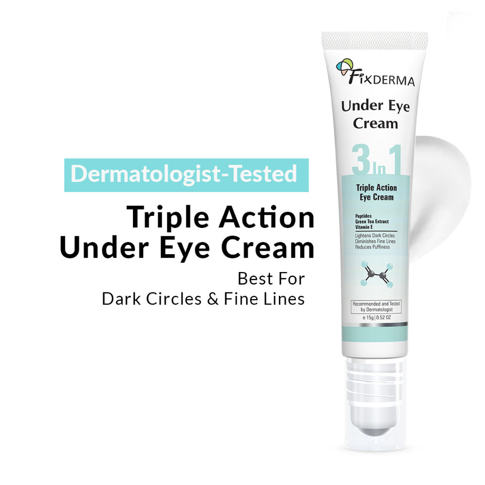 Fixderma Under Eye Cream Roll On for Dark Circles, Puffiness & Wrinkles with Peptides