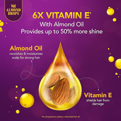 Buy Bajaj Almond Drops Almond Oil 6X Vitamin E Nourishment Non