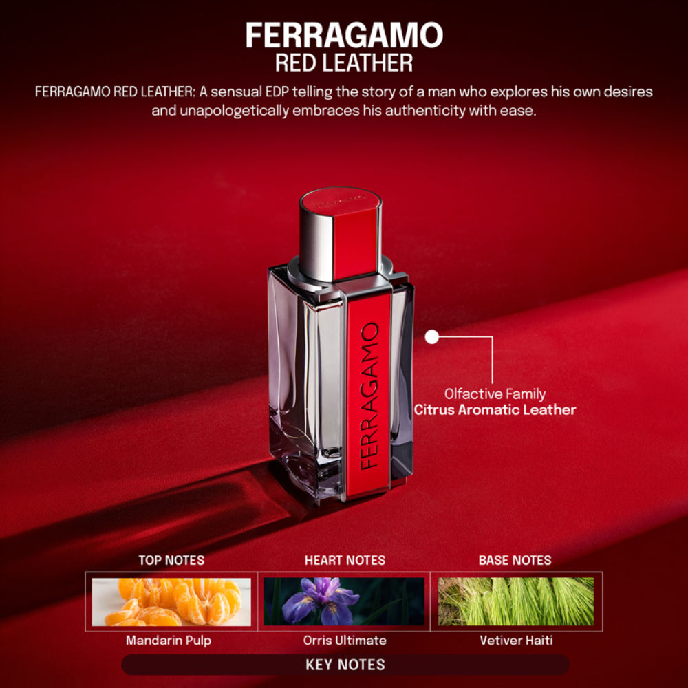 Buy Salvatore Ferragamo Red Leather Eau De Parfum For Him Online