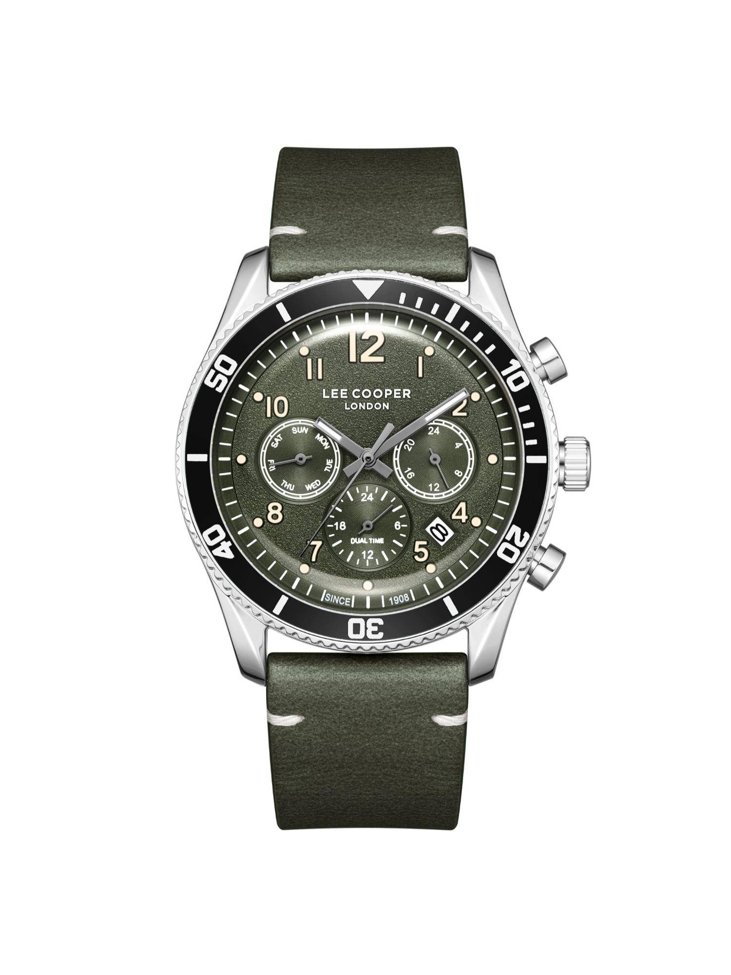 Lee Cooper Men Analog Green Round Dial Watch - LC08260.675 (M)