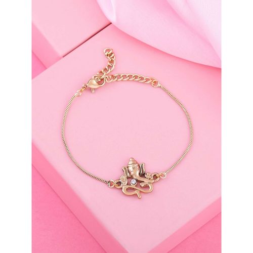 Estele Gold Plated Divine Ganpati Ji Bracelet with Austrian Crystals for  Men and Women