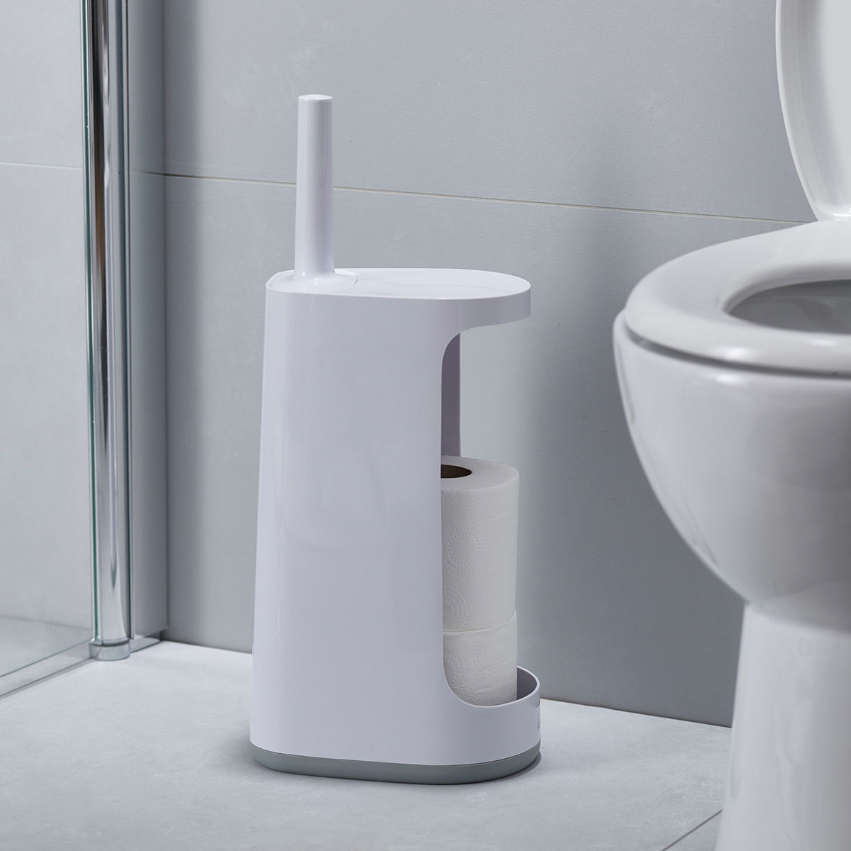 Joseph Joseph Flex Store Toilet Brush with ExtraLarge Caddy Grey