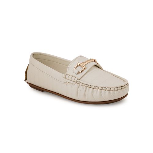 Buy ELLE White Round Toe Women Loafers Online