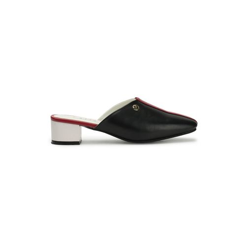 ELLE Black Square Toe Party Wear Mules (EURO 36)