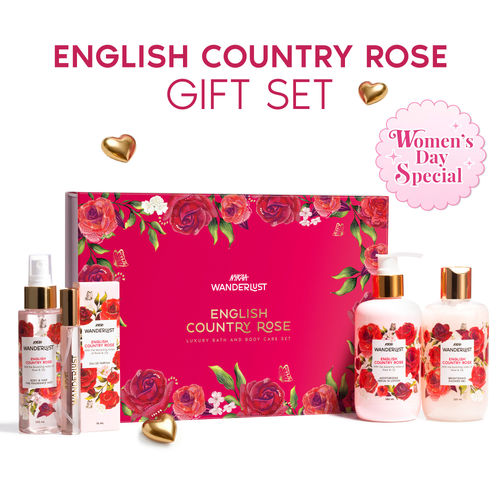 Nykaa Wanderlust English Country Rose Fragrance Gift Set - 2-in-1 Mist Lotion & Shower Gel EDP