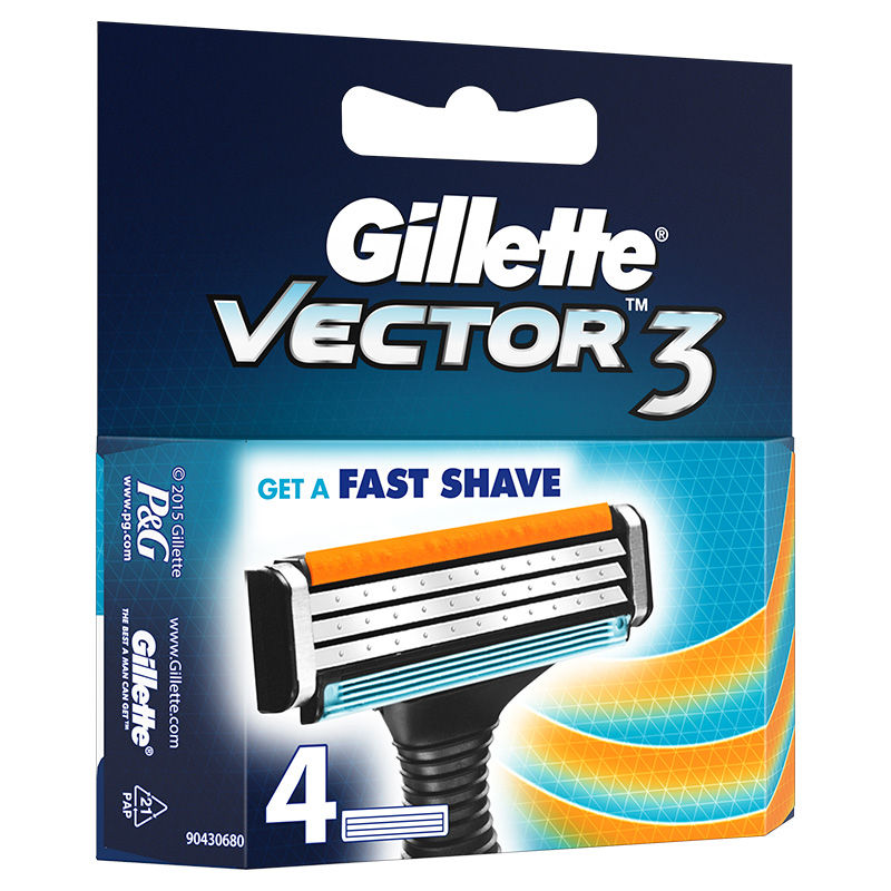 Gillette Vector 3 Manual Shaving Razor Blades (Cartridge) 4s Pack