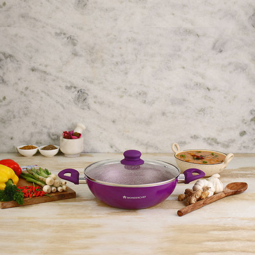 Royal Velvet Nonstick Wok With Lid Purple - 24cm