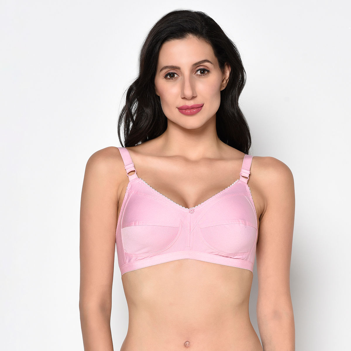 Light Pink 3/4th Coverage Thin Strap B-cup Skin Friendly Non-padded Plain Cotton  Bra With J-hook Closure Size: 28 at Best Price in New Delhi