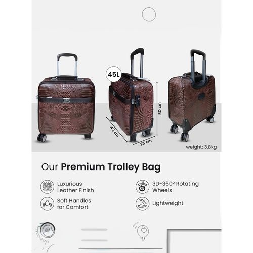 The Clownfish Cabin Trolley Suitcase 16Inch-Brown- (45L) Small
