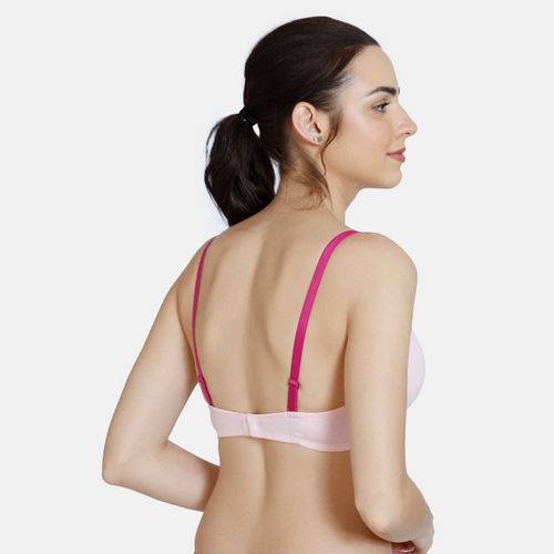 Buy Zivame Rosaline Everyday Padded Wired 3/4Th Coverage T-Shirt Bra - Fairy  Tale - Pink Online