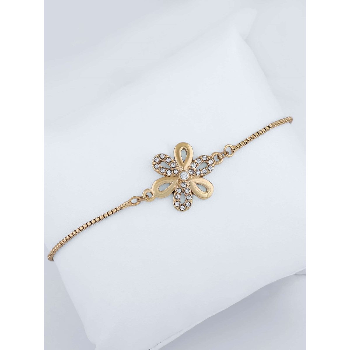 Charming Valentine's Day Gift Flower Jewelry Real Gold Women Girl Chain  Bracelet & Bangle Wedding Bridal Jewelry Gifts | Wish