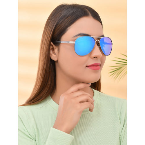 Royal Son Blue Mirrored Polarized Aviator Sunglasses