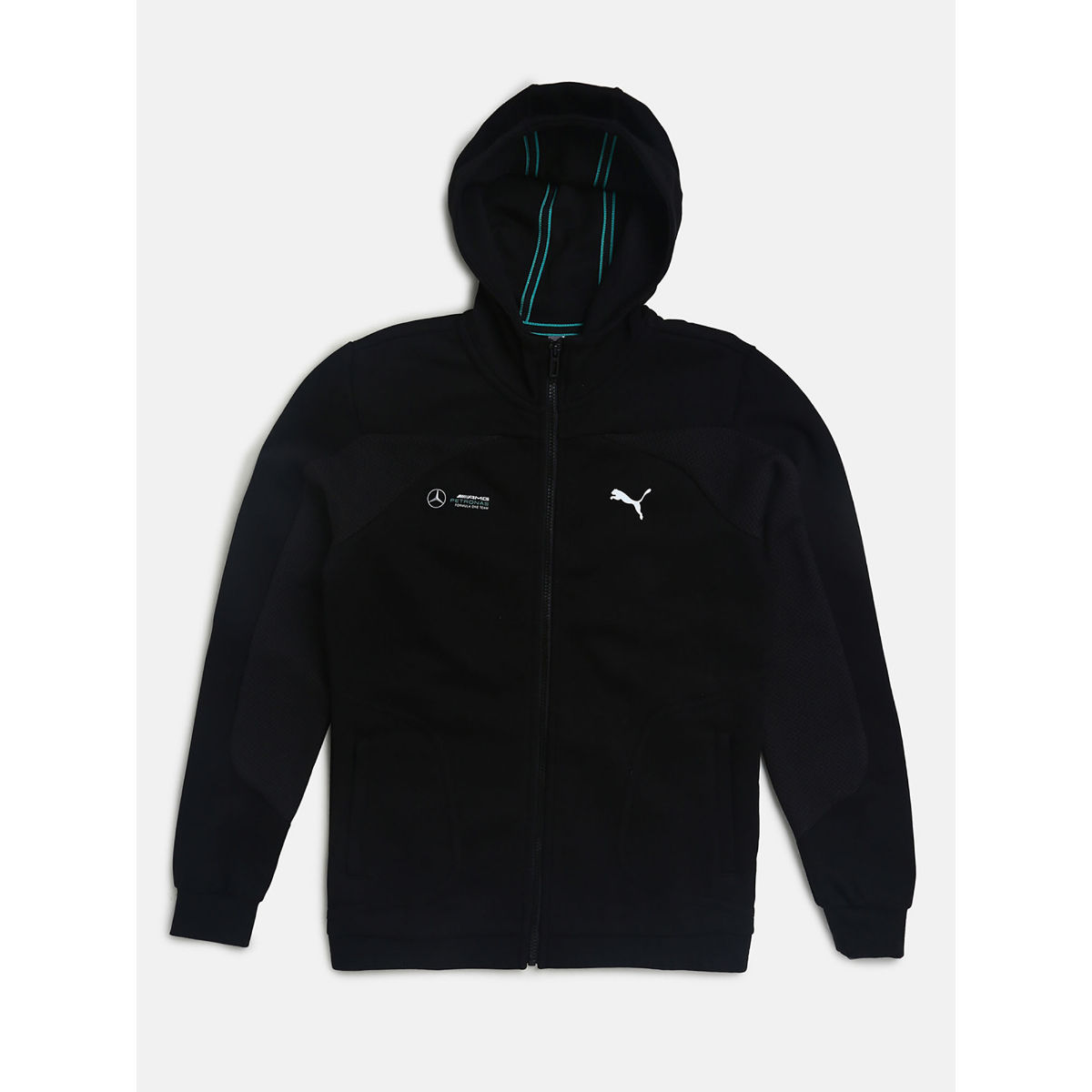 Buy Puma Mercedes AMG Petronas Motorsports F1 Kids Hooded Boy s Black Casual Sweat Jacket 7 8 Years Online