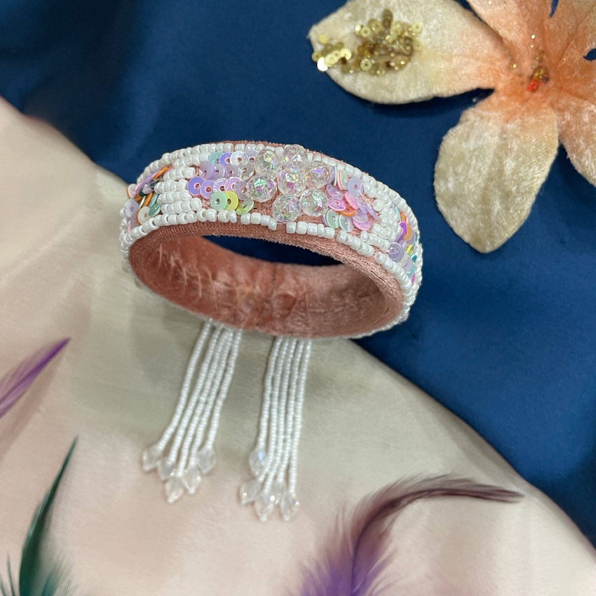 Digital Dress Room Women Metal Thread Pink Lumba Rakhi