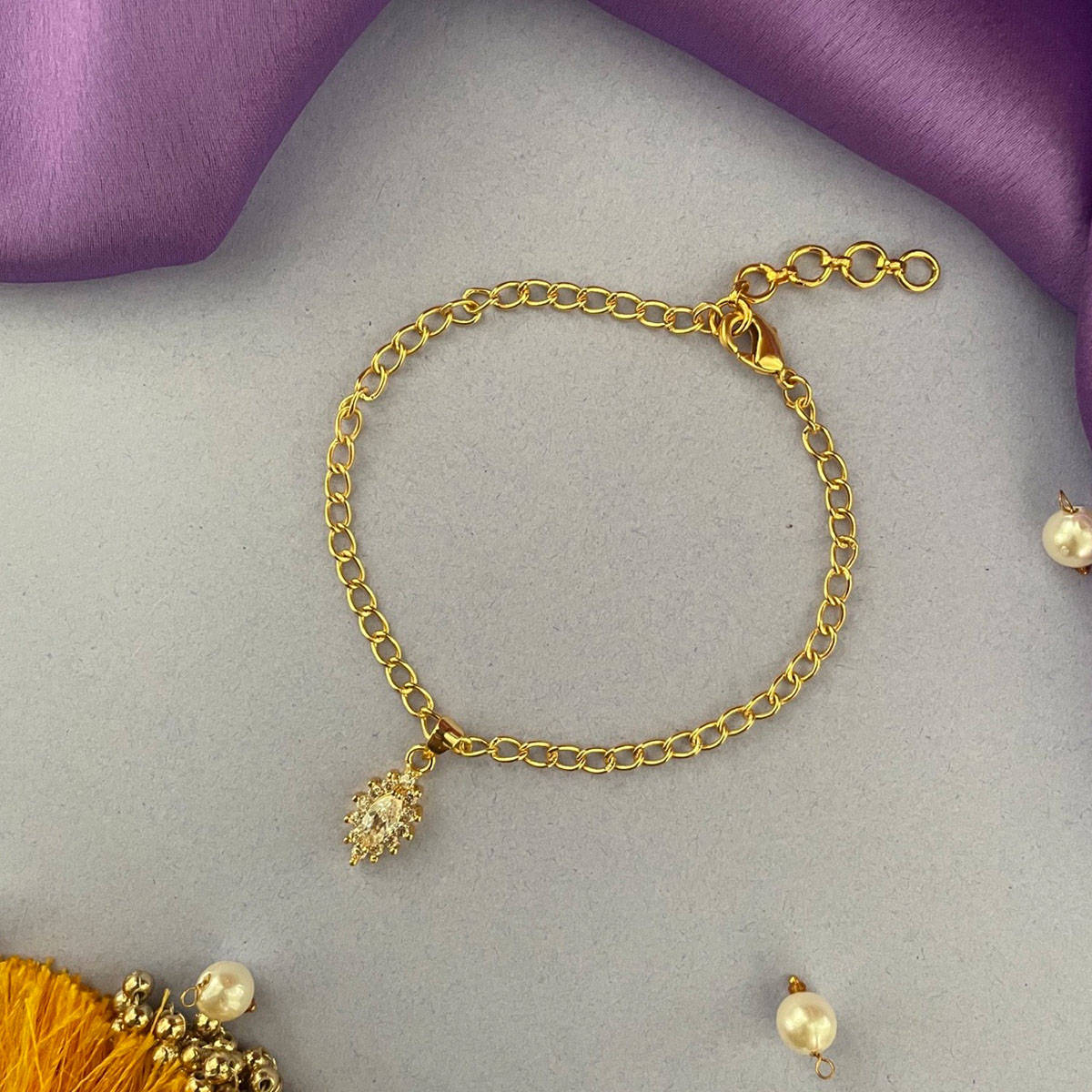 Digital Dress Room Women Brass Gold Bracelet Rakhi