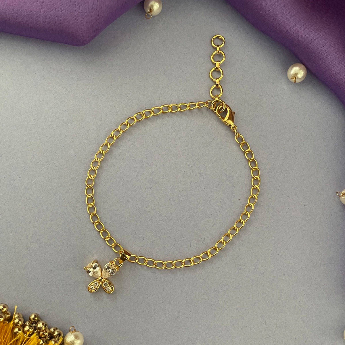 Digital Dress Room Women Brass Gold Bracelet Rakhi