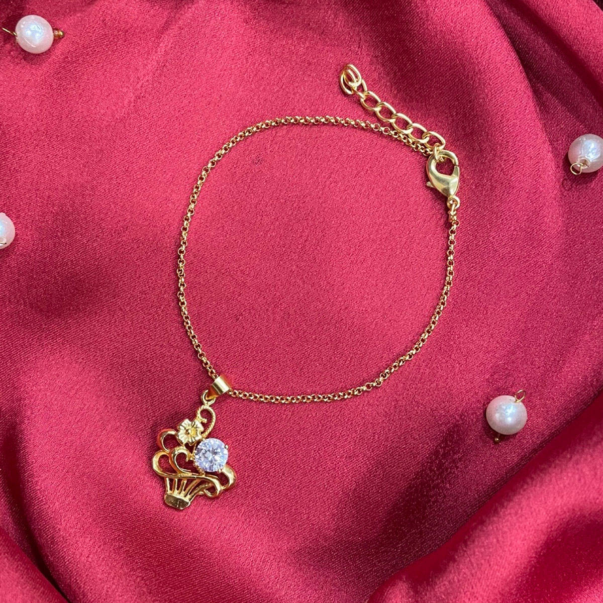 Digital Dress Room Women Brass Gold Bracelet Rakhi