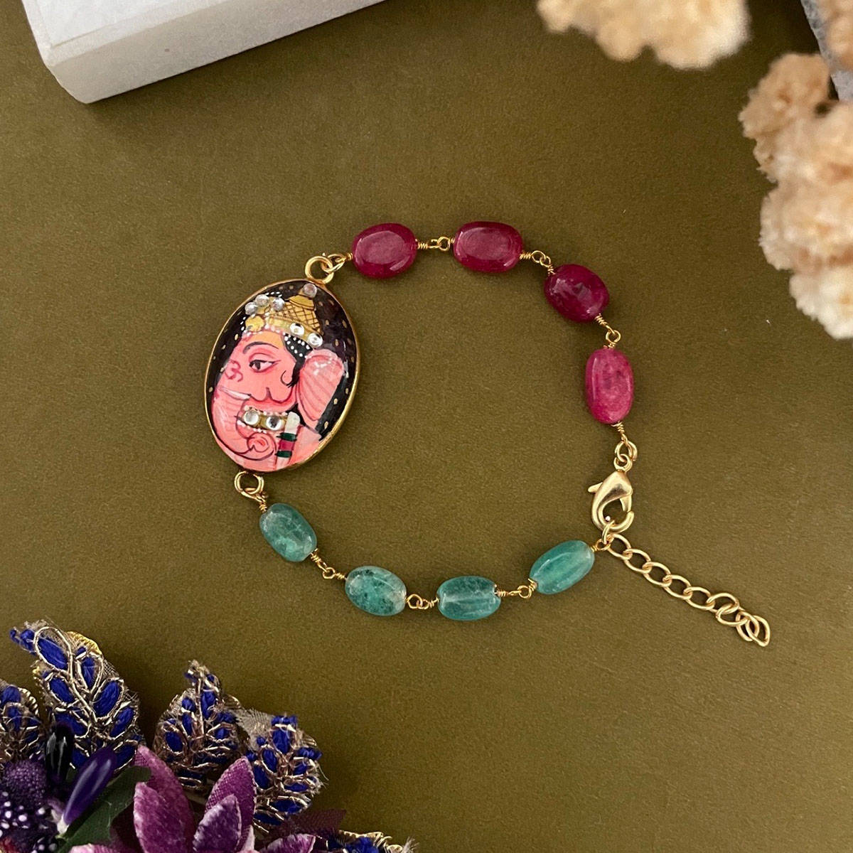 Digital Dress Room Women Brass Multi-Color Bracelet Rakhi