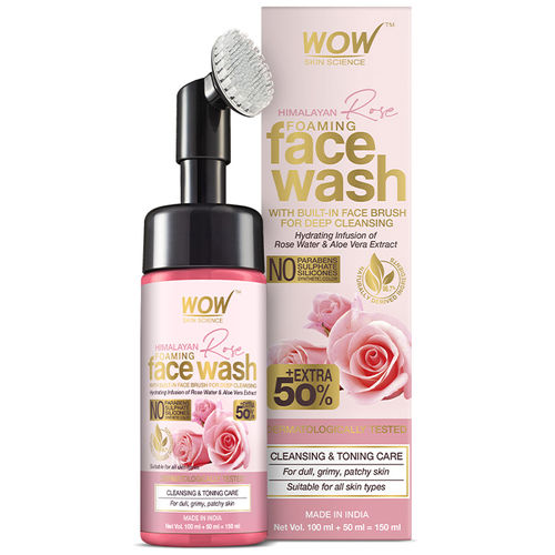 WOW Skin Science Himalayan Rose Foaming Face Wash with Built-in Face Brush  WITH 50% EXTRA: Buy WOW Skin Science Himalayan Rose Foaming Face Wash with  Built-in Face Brush WITH 50% EXTRA Online