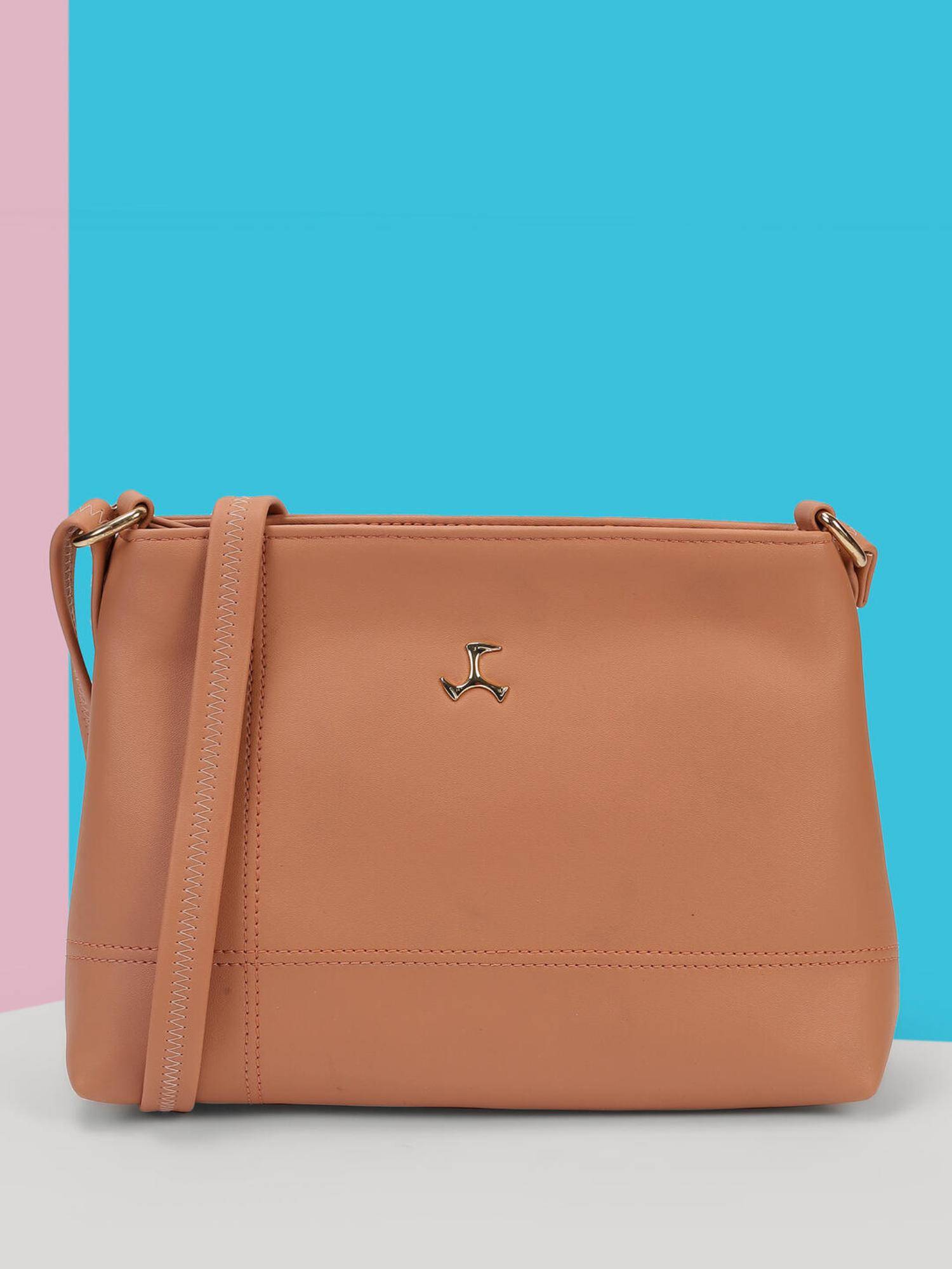Mochi Women Peach Solid Sling Bag