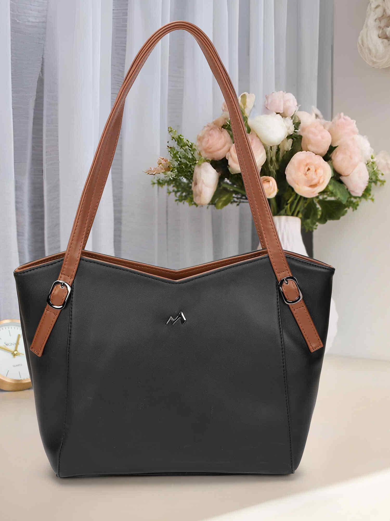 Metro Women Black Faux Leather Shoulder Bag