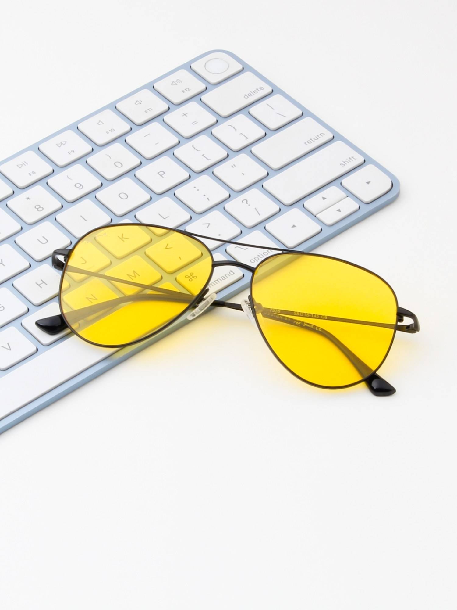 TED SMITH Unisex Aviator Metal Black-Yellow Sunglasses With Polarized Lenses-EVO_C6