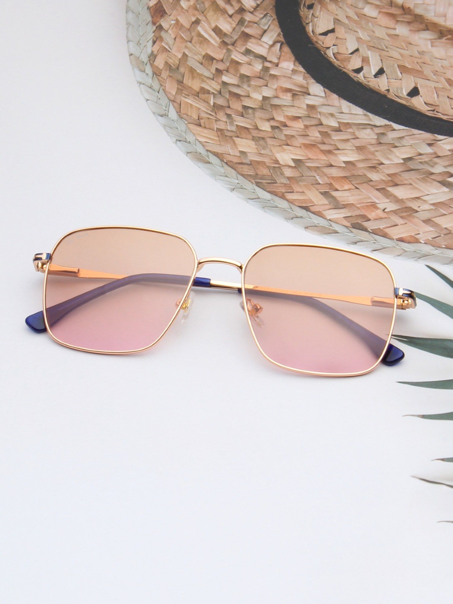 Buy TED SMITH Unisex Brown Lens & Gold-Toned Square Sunglasses-SUN
