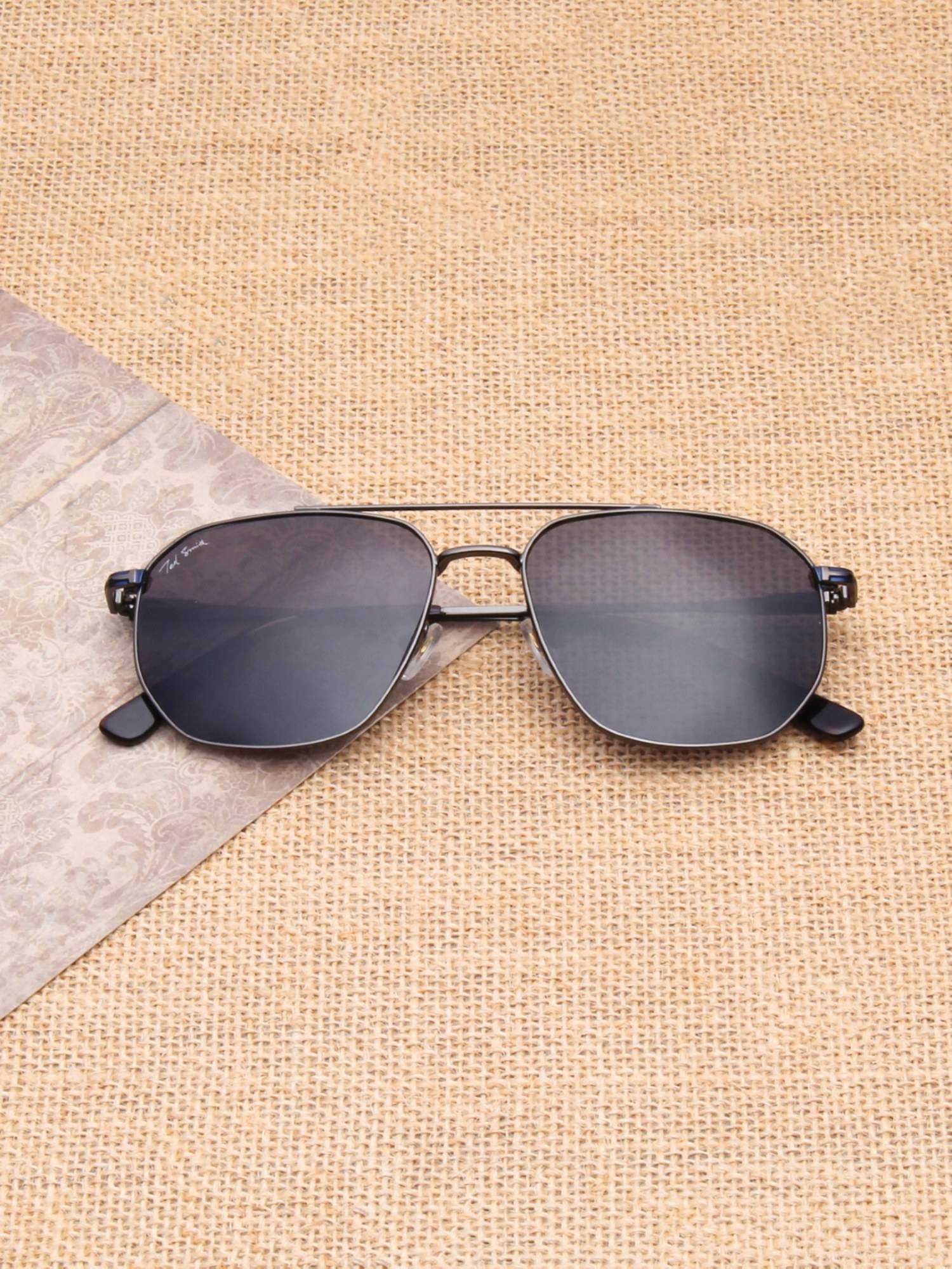 TED SMITH Unisex Black Lens & Grey-Toned Navigator Sunglasses-SUN-FLORIAN_C4