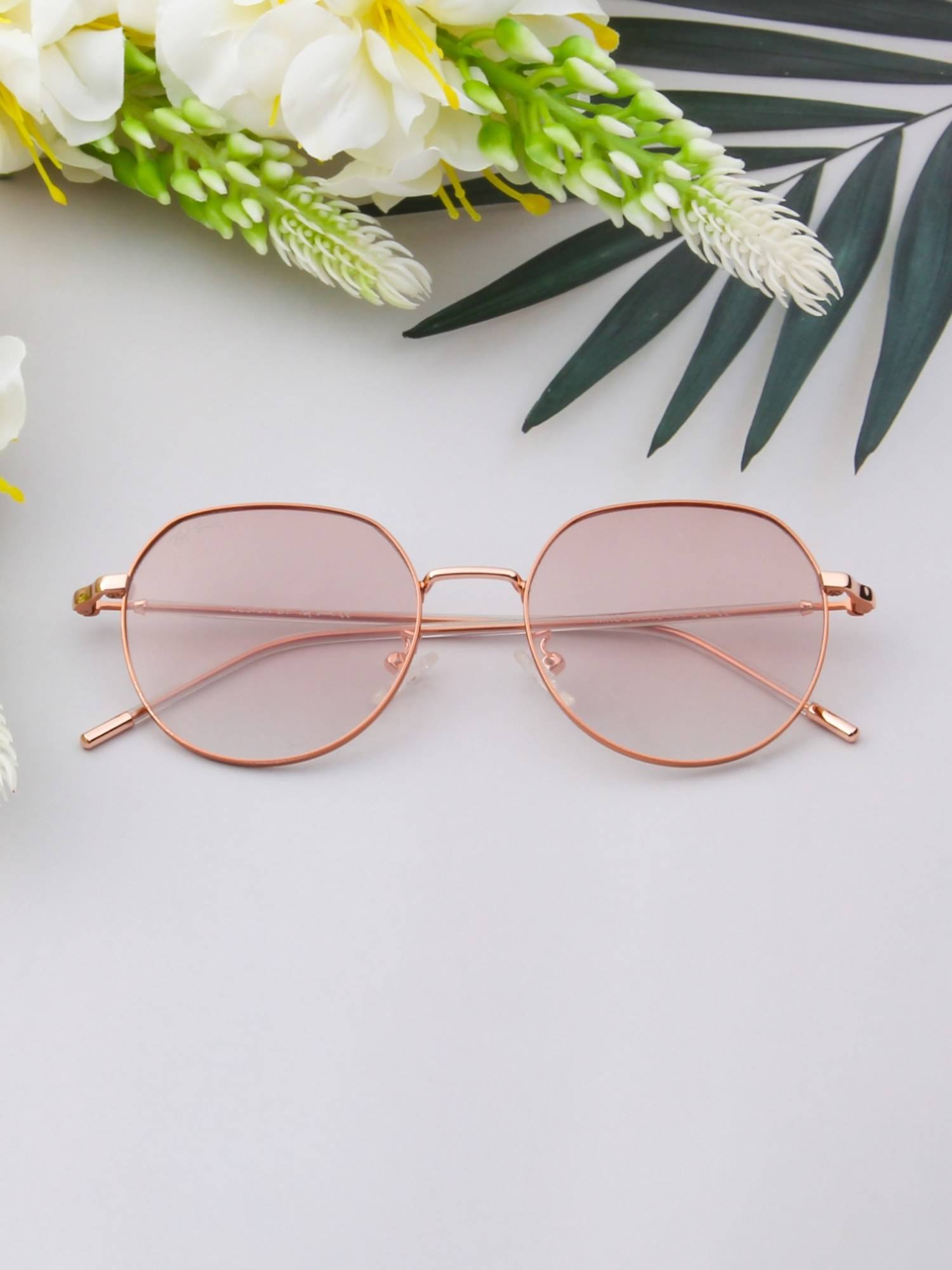 TED SMITH Unisex Round Metal Gold-Brown Graded Sunglasses With Polarized Lenses-SUN-NIKO_C12