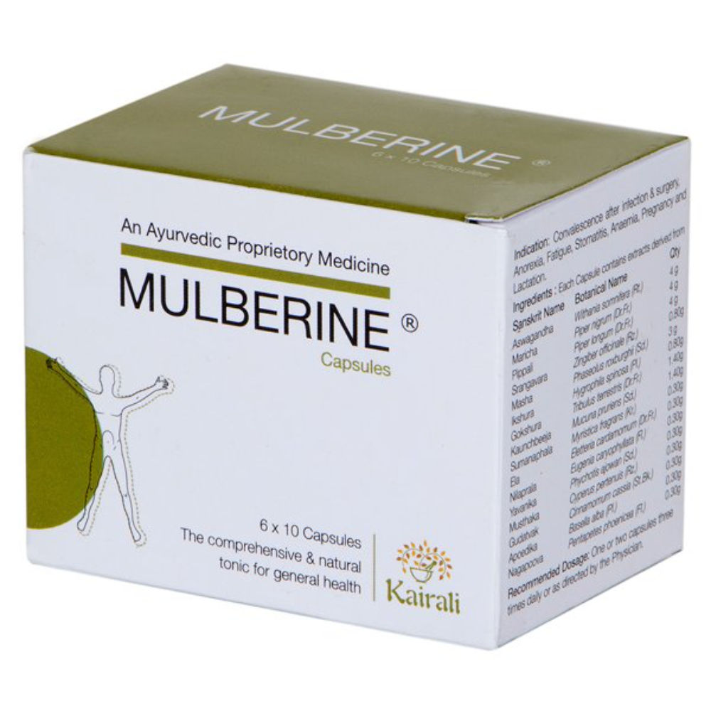 Kairali Mulberine Capsules (The Comprehensive & Natural Tonic For General Health)