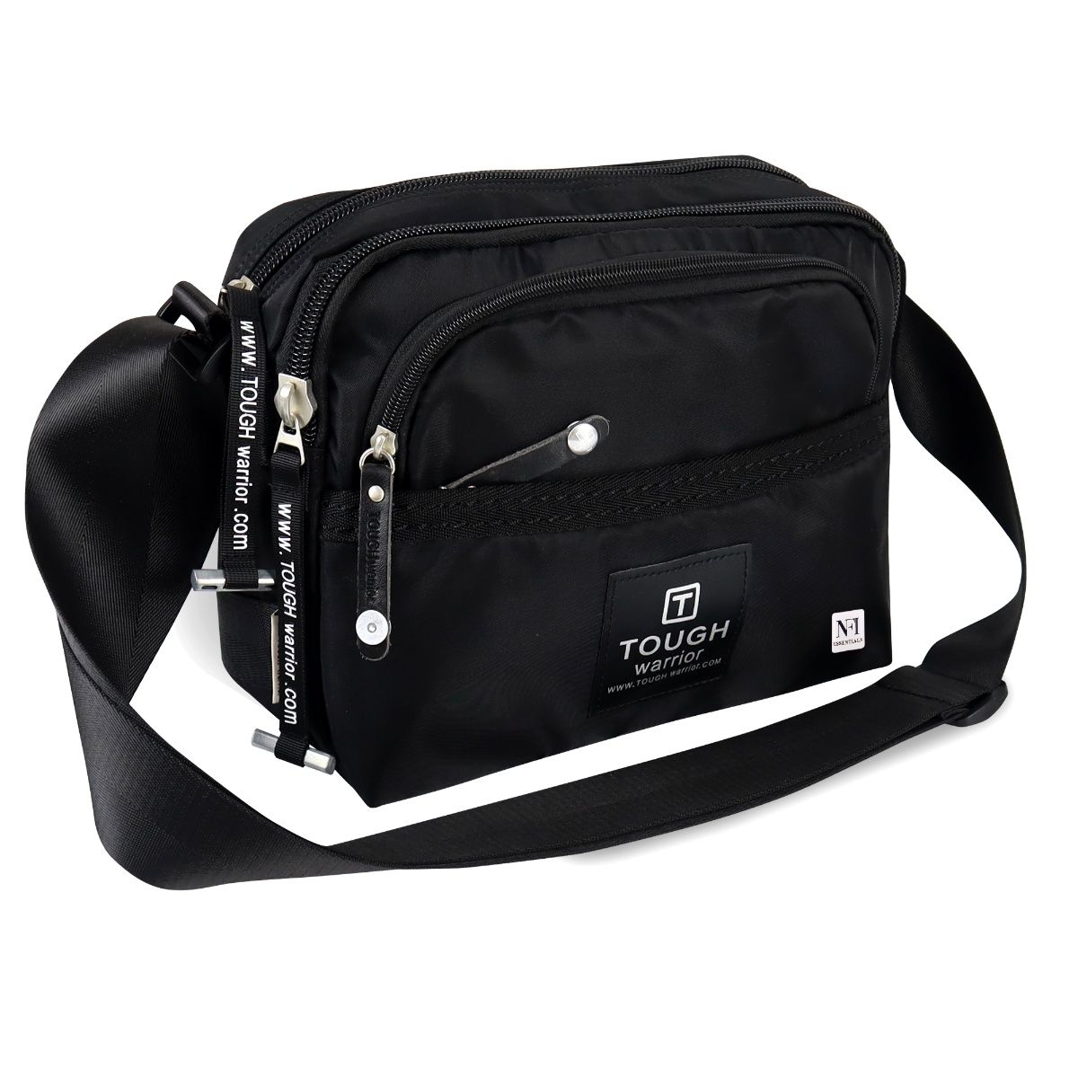 Buy NFI Essentials Unisex Black Waist Pouch Side Shoulder Sling