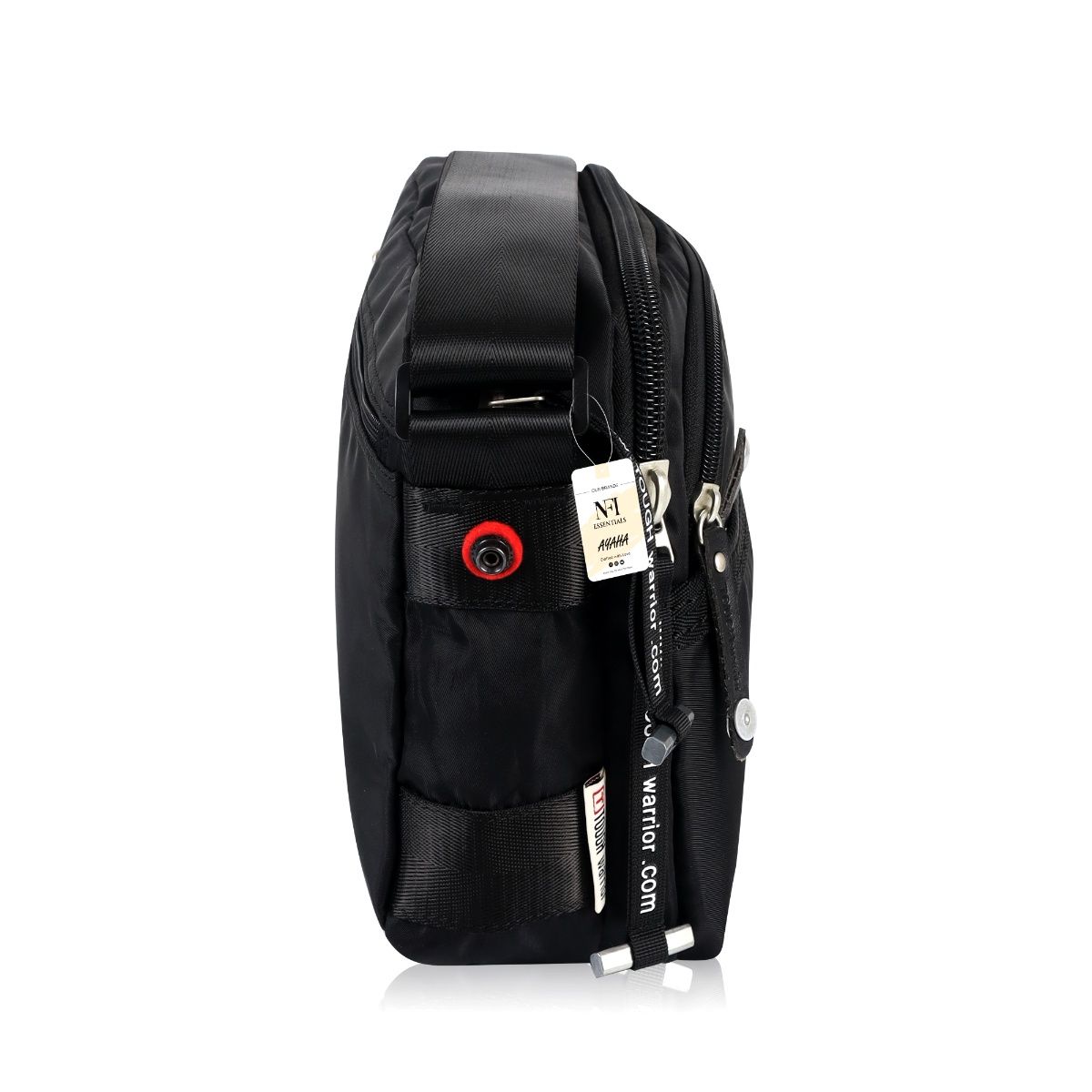 Buy NFI Essentials Unisex Black Waist Pouch Side Shoulder Sling