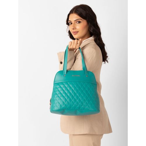 Buy Caprese Women Blue Syra Solid Satchel Bag (M) Online