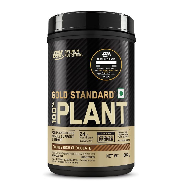 Optimum Nutrition (ON) Gold Standard 100% Plant & Double Rich Chocolate Protein