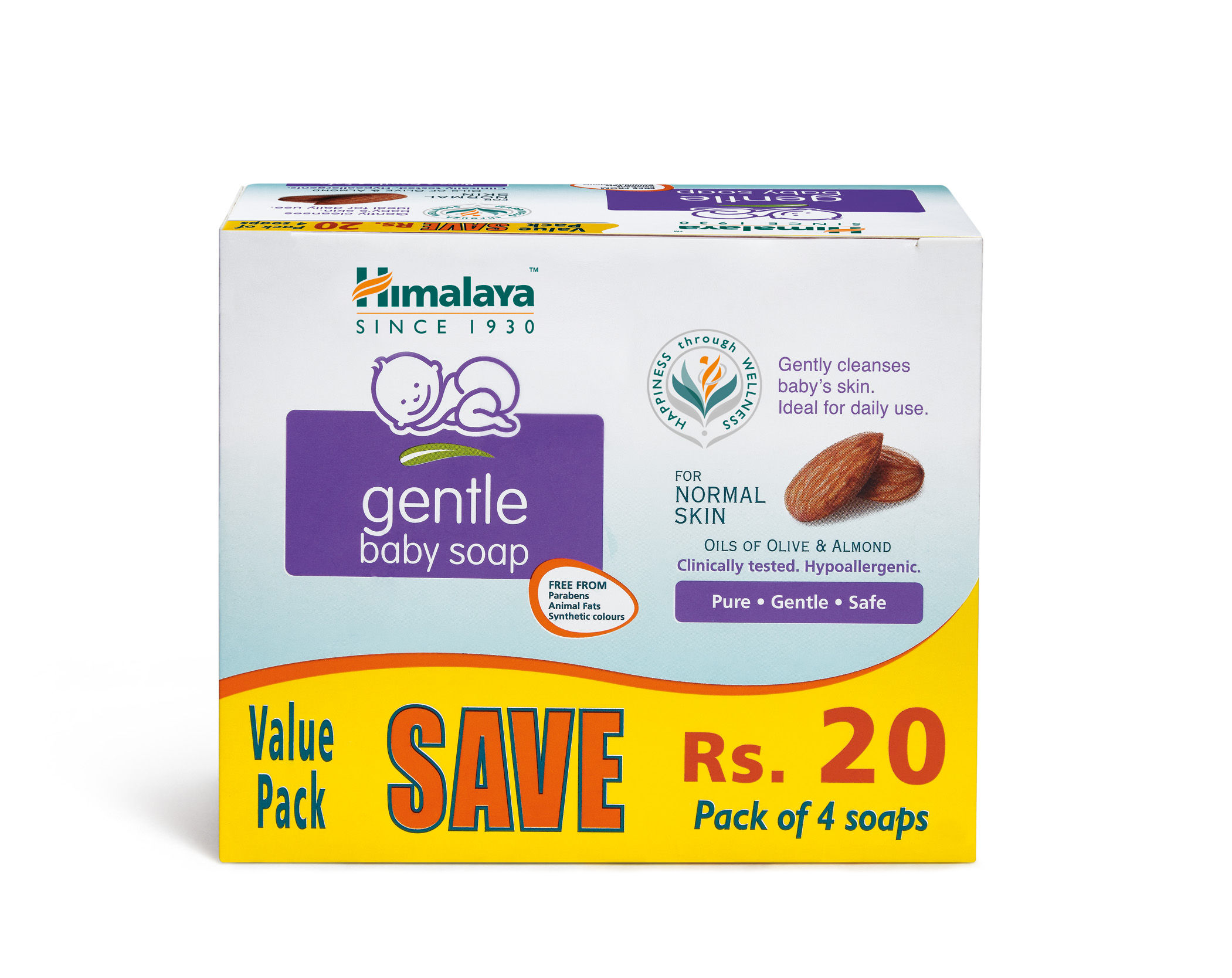 Himalaya Gentle Baby Soap Value Pack (Pack of 4) Save Rs 20