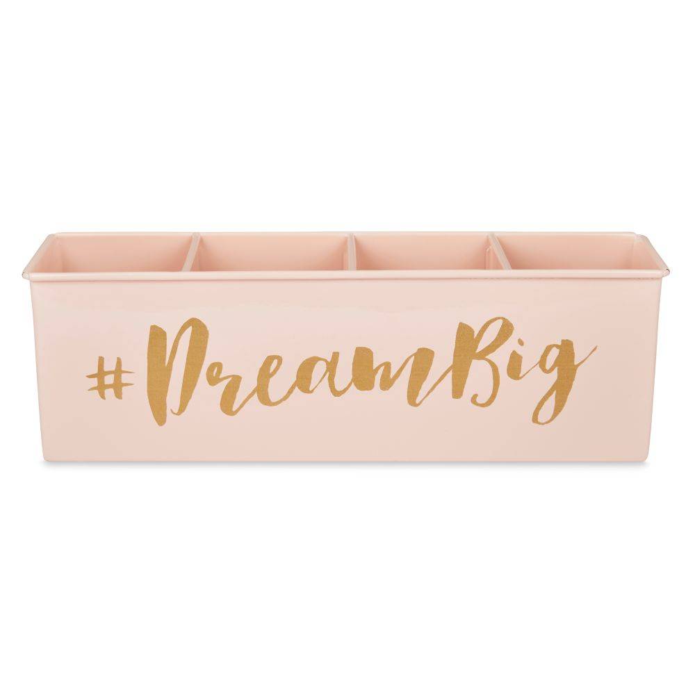 Living With Elan Dream Big 4 Compartment Desk Organizer-Powder Pink