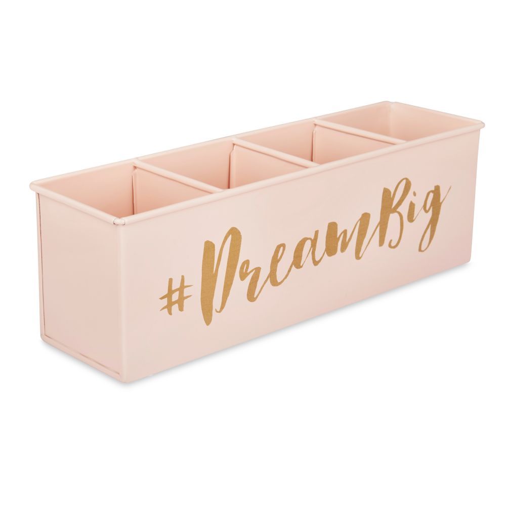 Buy Living With Elan Dream Big 4 Compartment Desk Organizer-Powder Pink ...