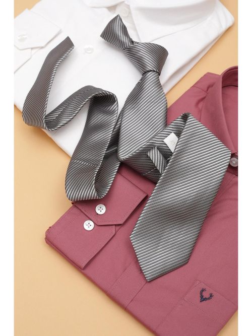 Buy Allen Solly Men Grey Embroidered Formal Tie Online