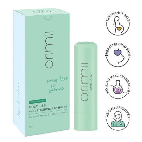 Orimii First Kiss Lip Balm For Moisturizing Dry Lips - Fragrance & Colour Free For Mom & Baby