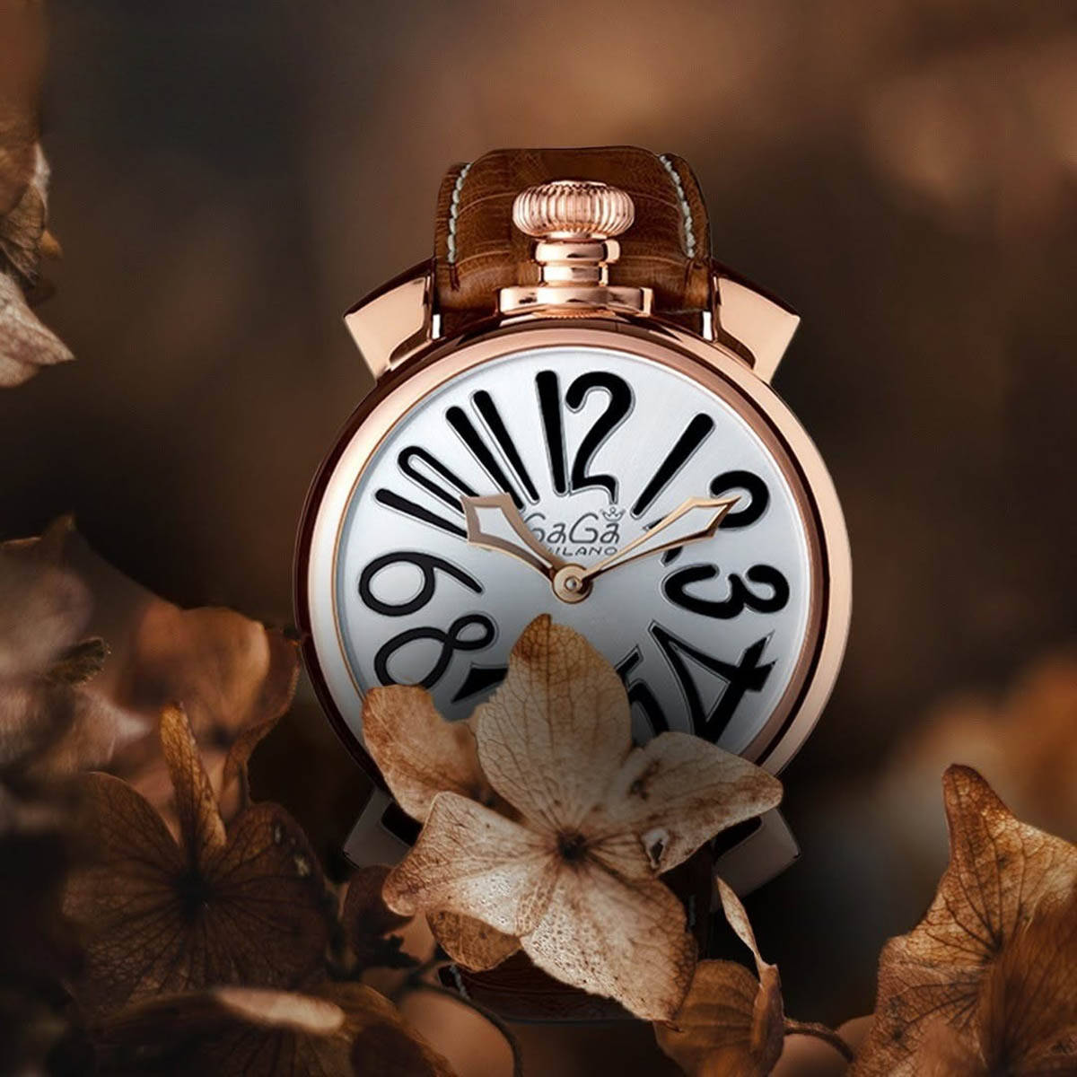 Buy GaGa MILANO White Round Dial Mechanical Classic Design Swiss