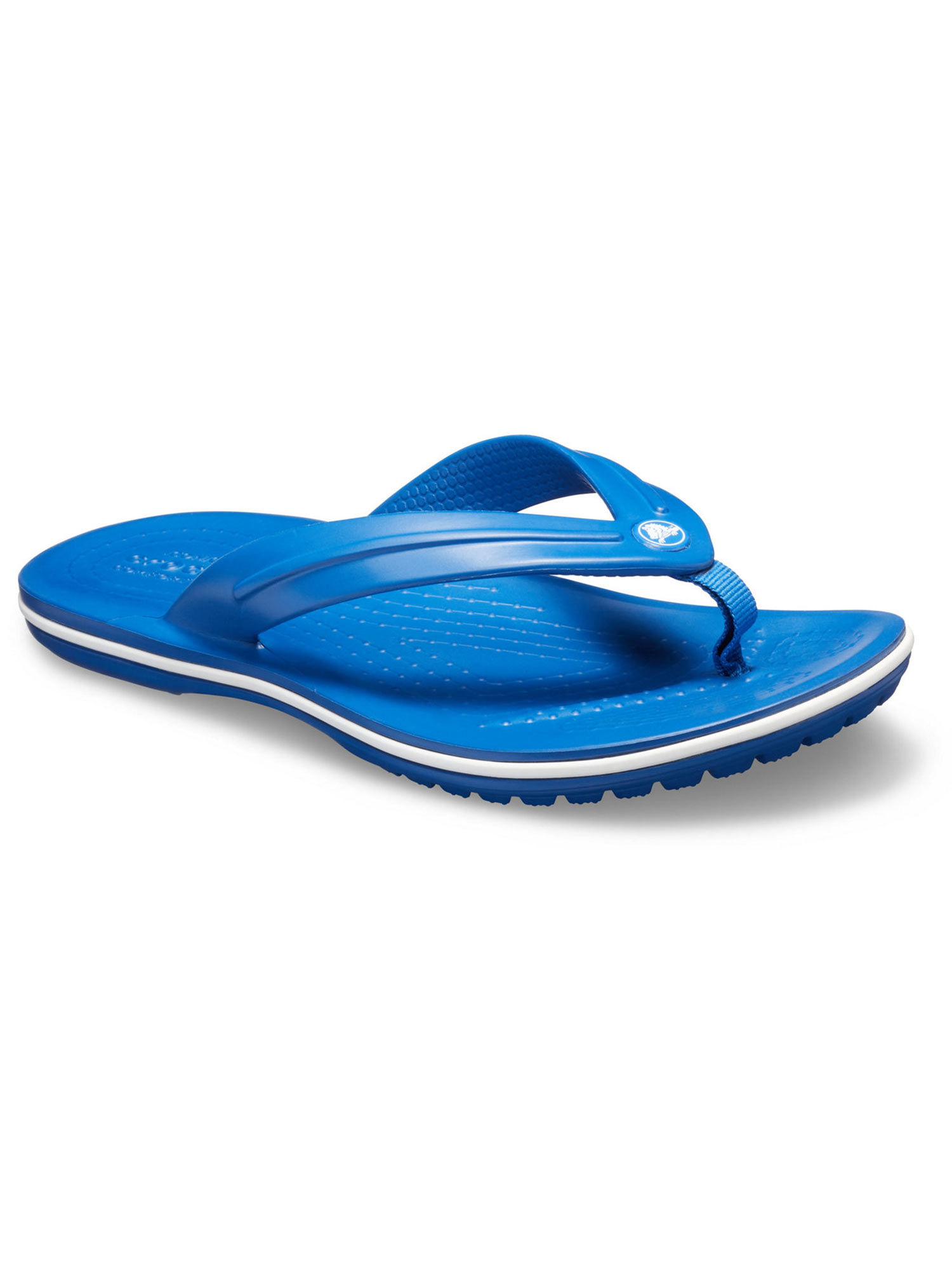 crocs blue flip flops