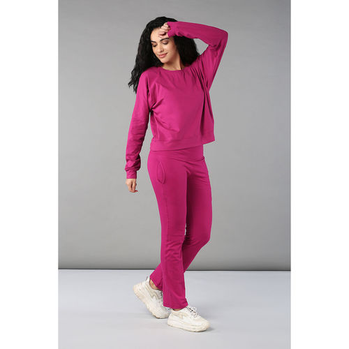 Tuna London Womens Dark Pink Tracksuit (Set of 2) (S)