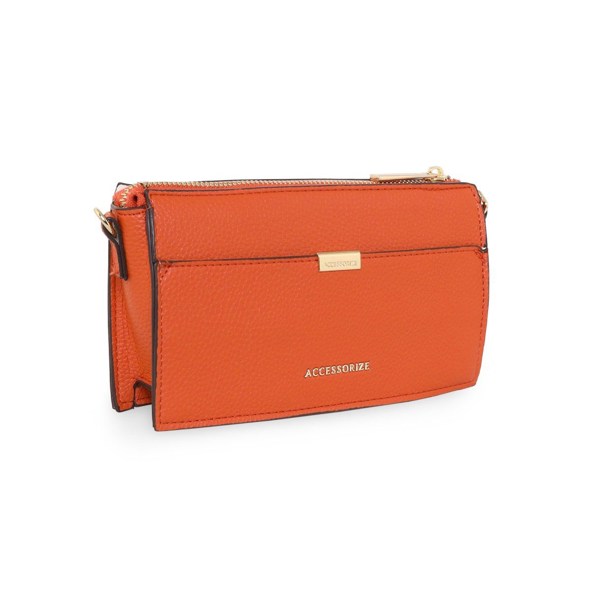 Buy Accessorize London Women's Faux Leather Red Small Zip Sling Bag Online