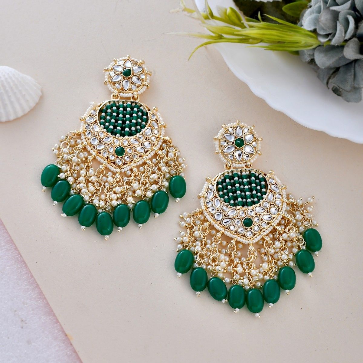 Share 71+ green earrings online india latest