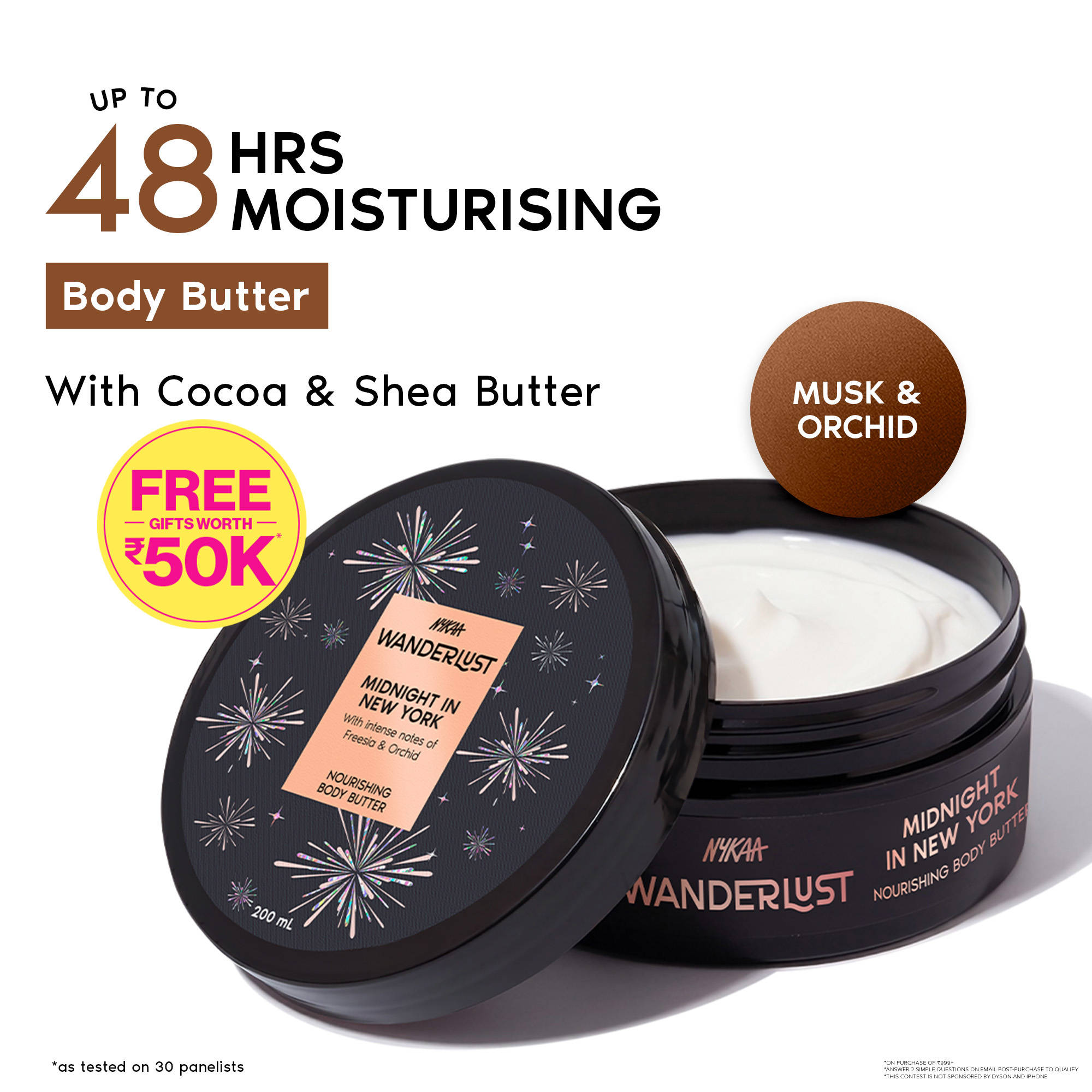 Nykaa Wanderlust Midnight in New York Perfume Body Butter - 24 Hours Rich Brightening Moisture