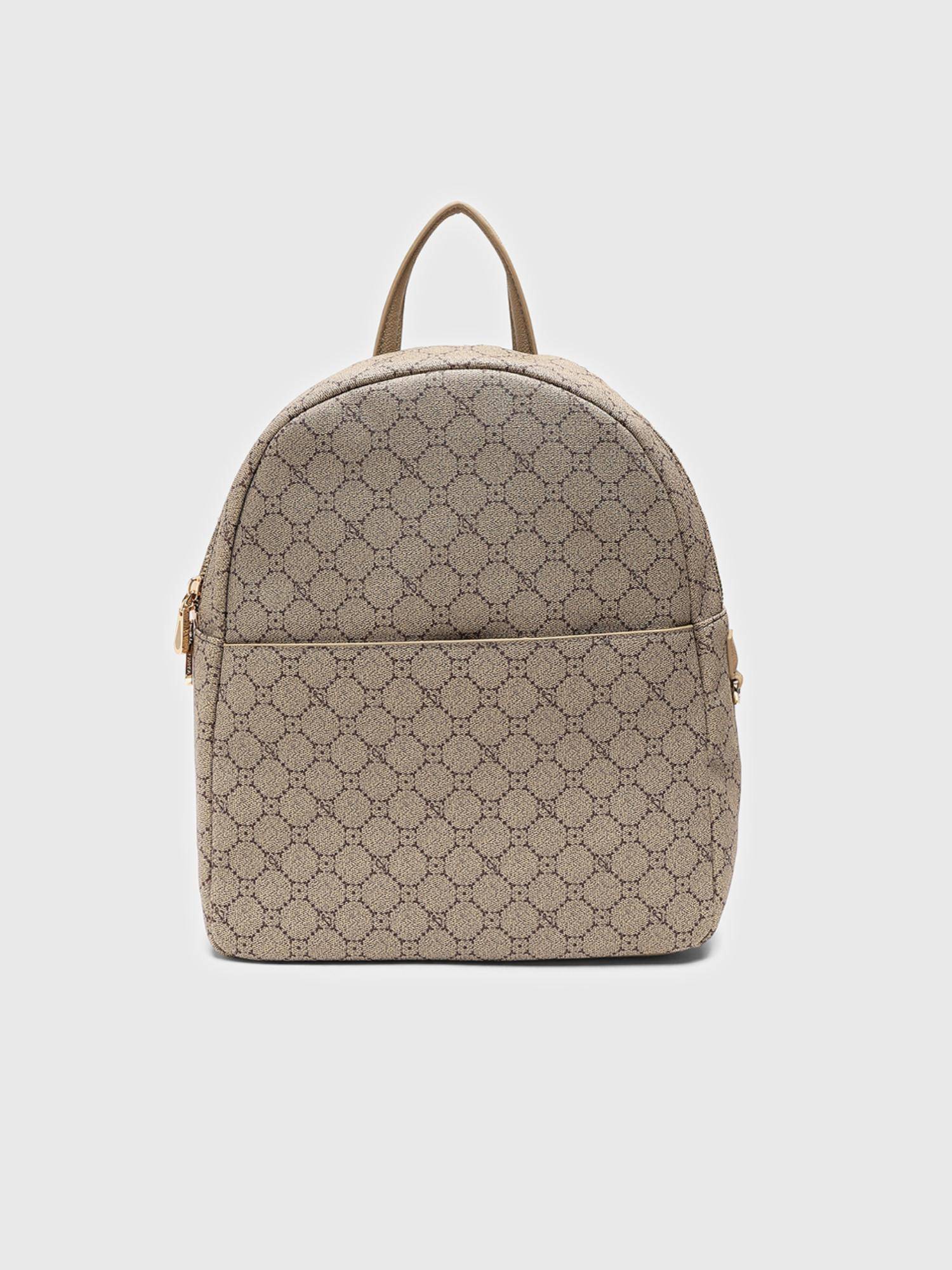 CARPISA ITALIA Women Diana Taupe Printed Backpack (S)