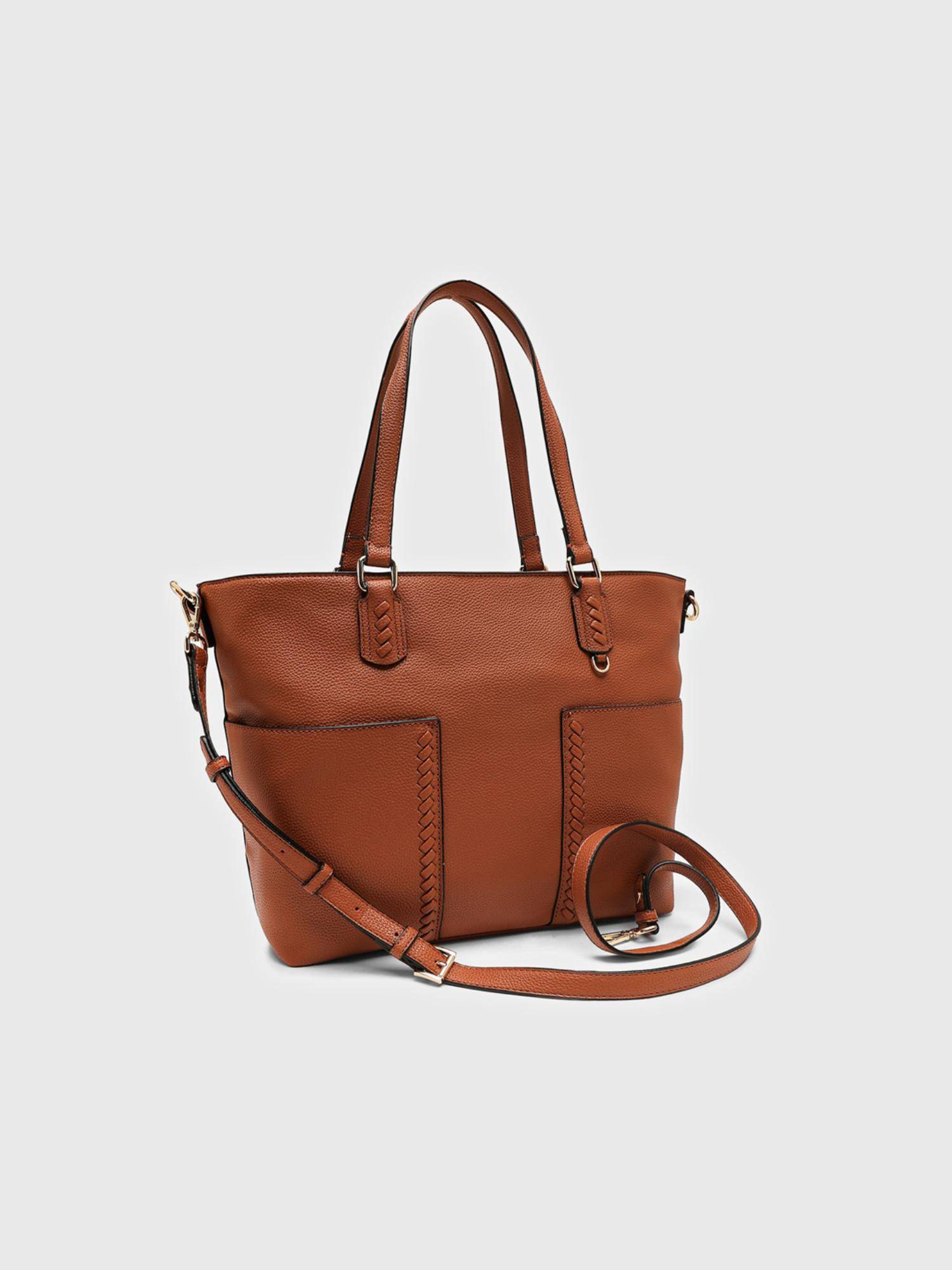 CARPISA ITALIA Women Yukon Tan Tote Bag with Detachable Strap (L)